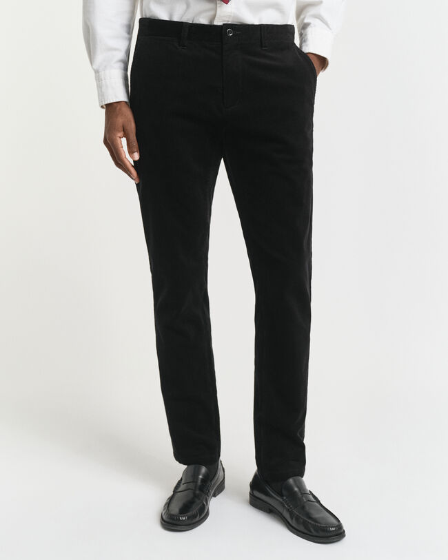 Pantalon chino slim fit en velours côtelé