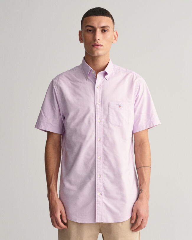 Chemise regular fit en coton Oxford &agrave; manches courtes