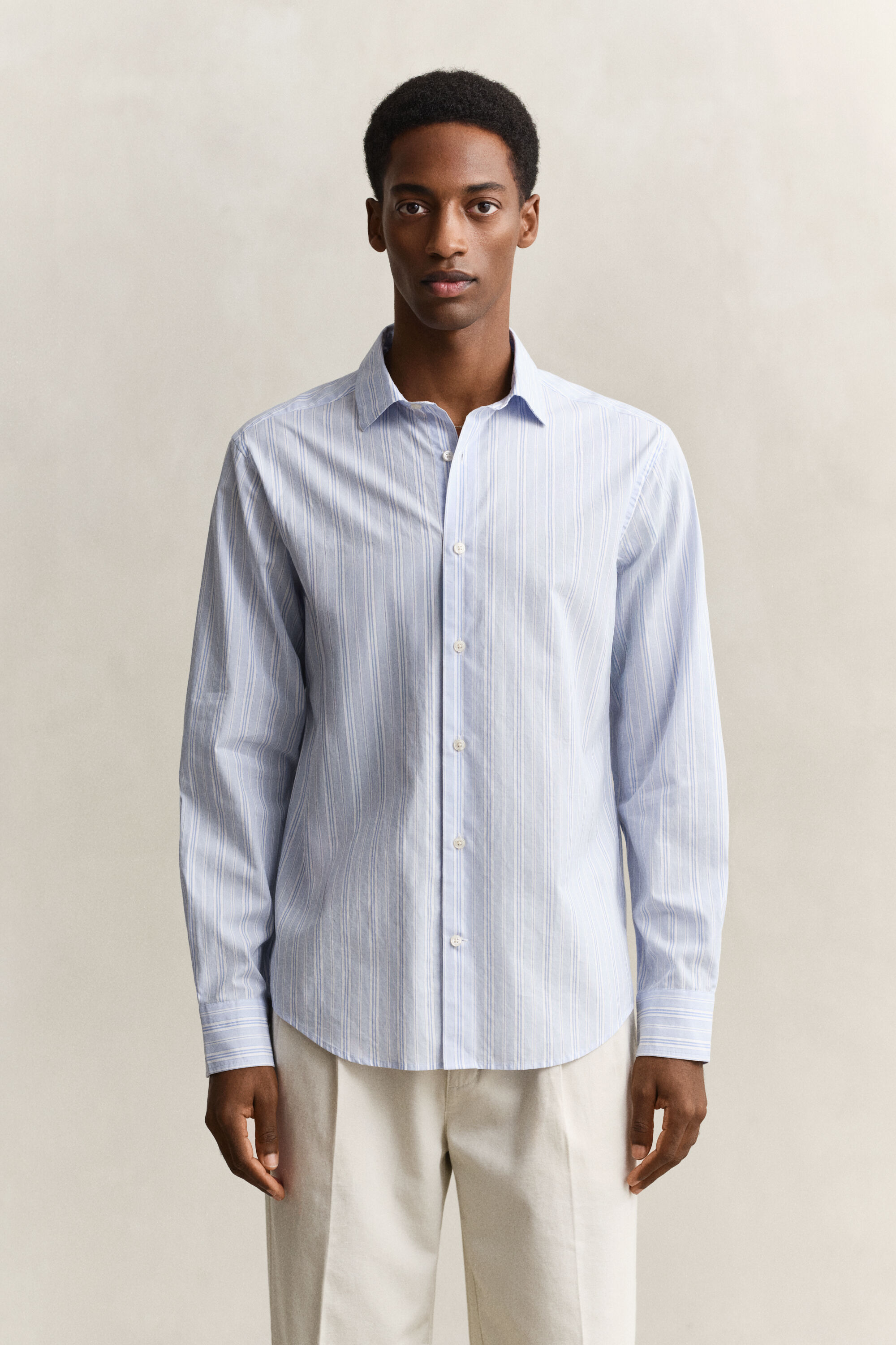 Chemise coupe regular à rayures dobby