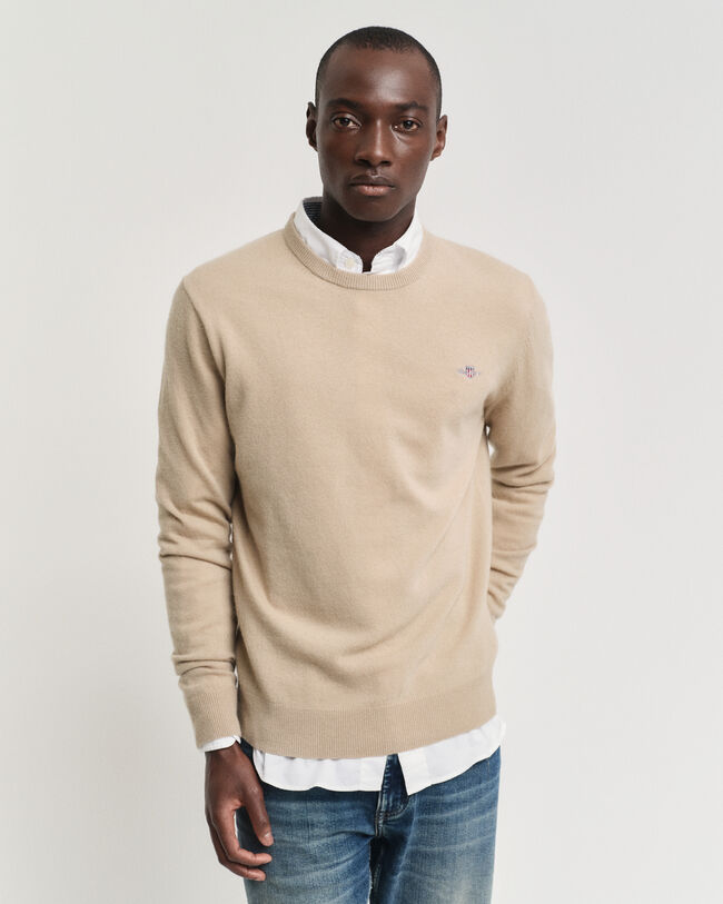 Pull ras du cou en laine d'agneau extrafine Basic
