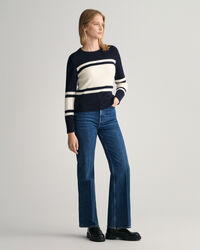 Sweater met ronde hals en blokstrepen