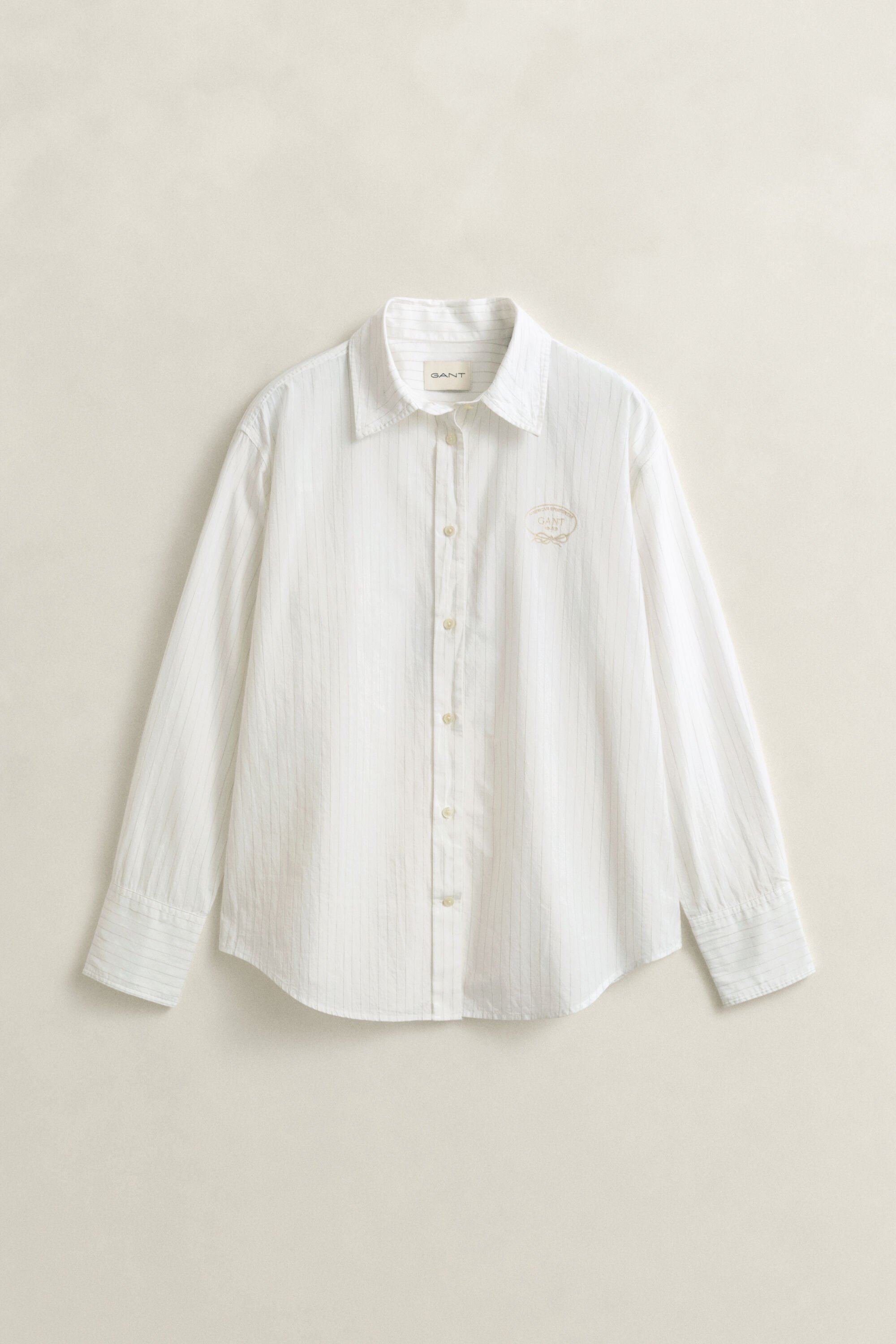 Chemise brodée à rayures