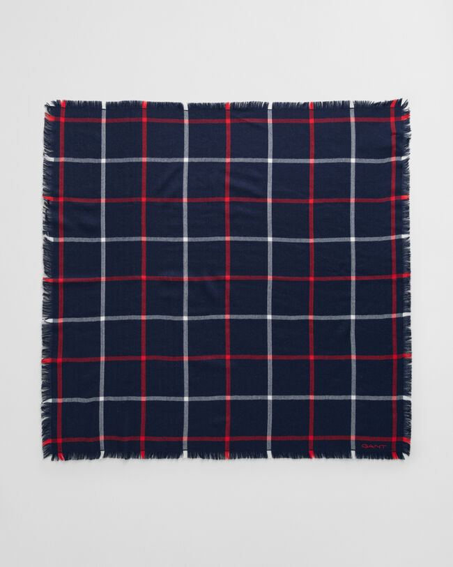 Foulard en laine mérinos à carreaux