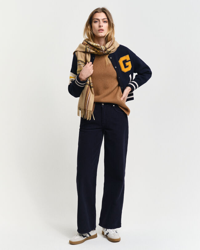 Trui met ronde hals en visgraatmotief