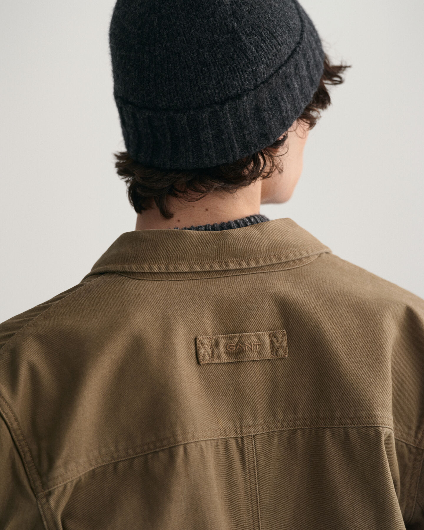 Overshirt van geborstelde keper