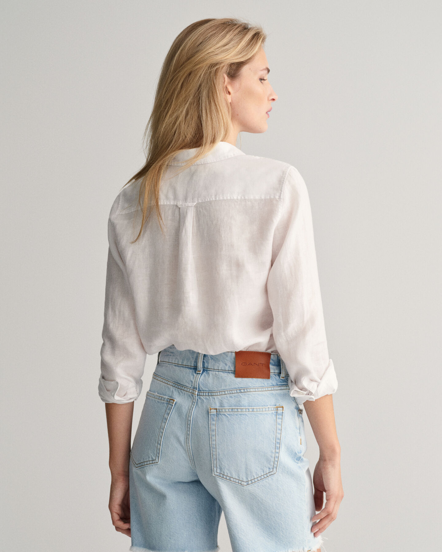 Regular Fit chambray hemd van linnen