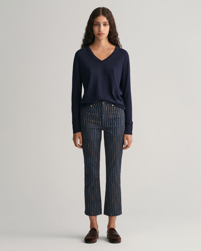 Cropped Rope Striped jeans