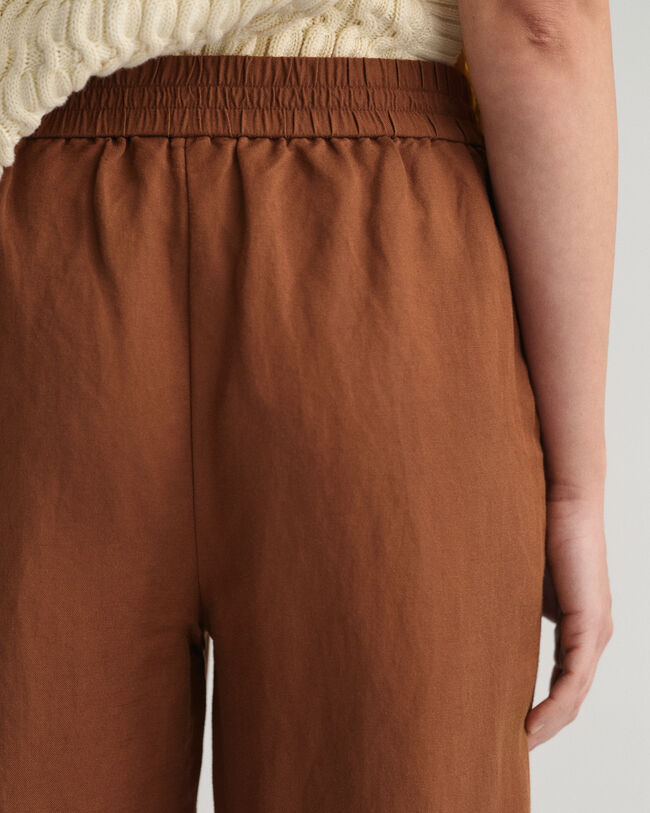 Pull-On broek van linnen en viscose