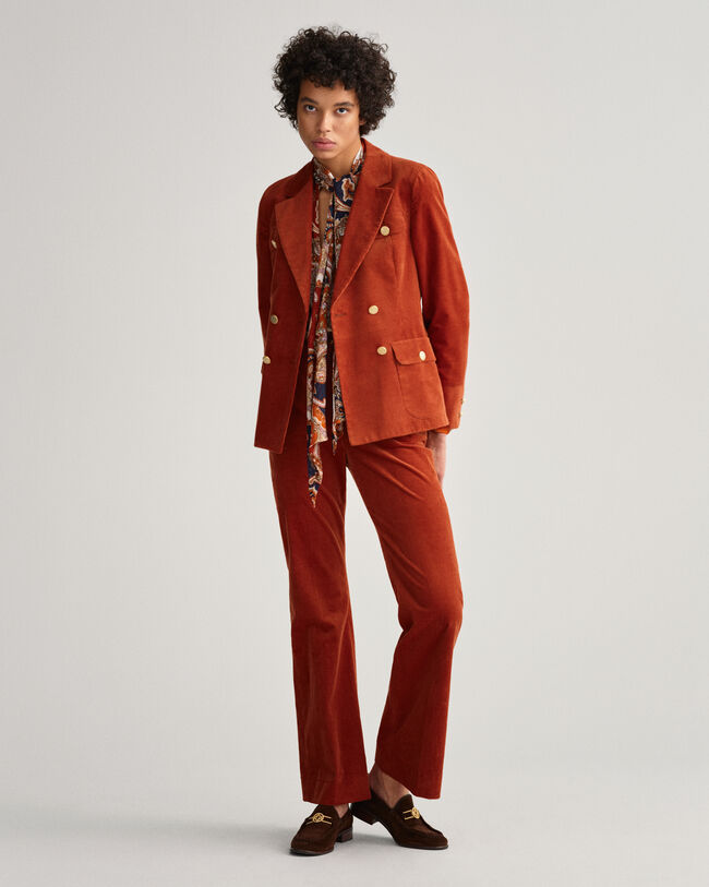 Veste blazer slim en velours côtelé