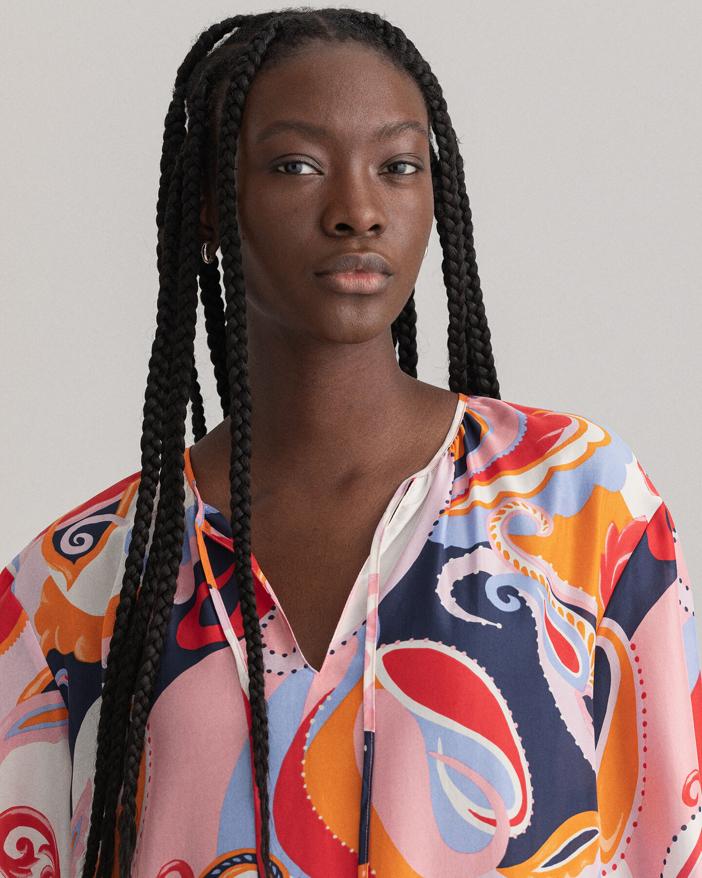 Robe en soie &agrave; motif cachemire