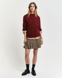 Trui met opstaande kraag van breedgeribde wol