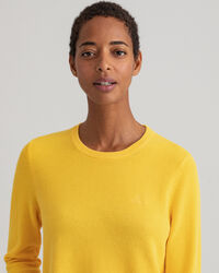 Pull ras du cou en coton piqu&eacute;