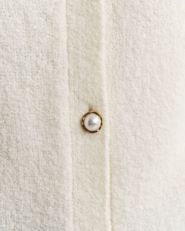 Bouclé vest met ronde hals