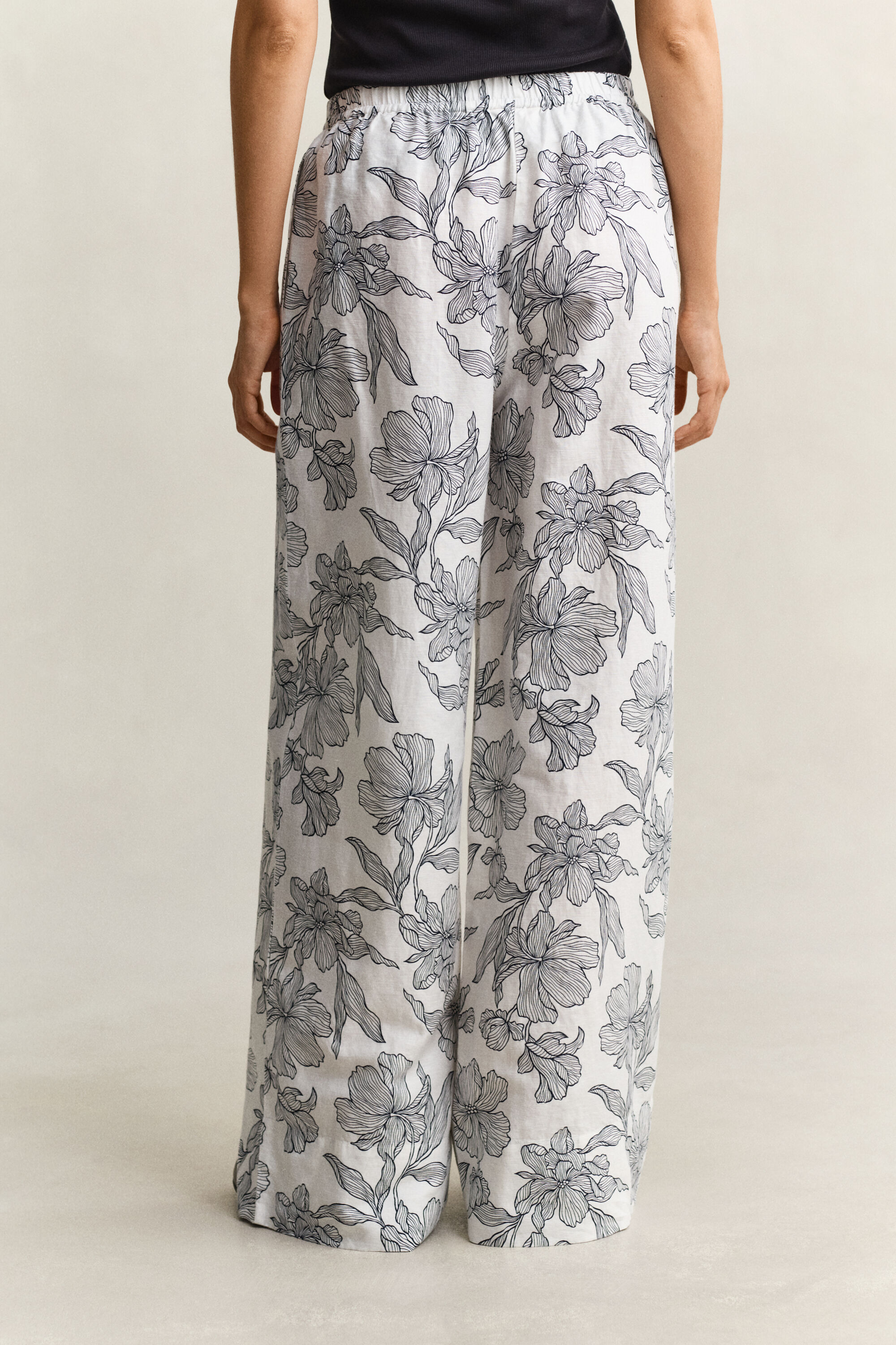 Pantalon en lin floral