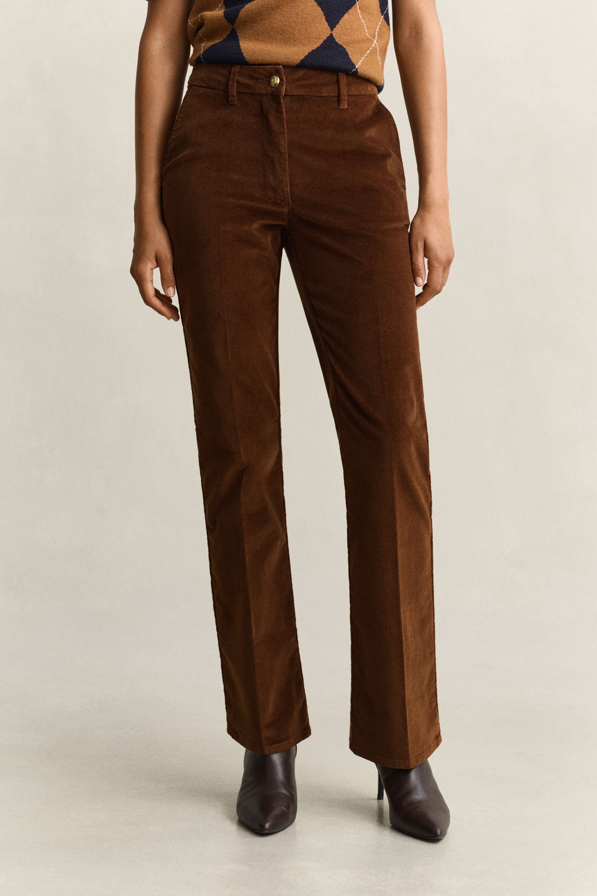 Pantalon évasé en velours