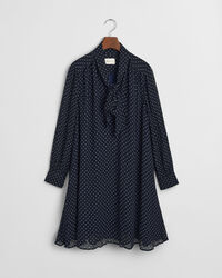 Jurk met strik en stippenprint