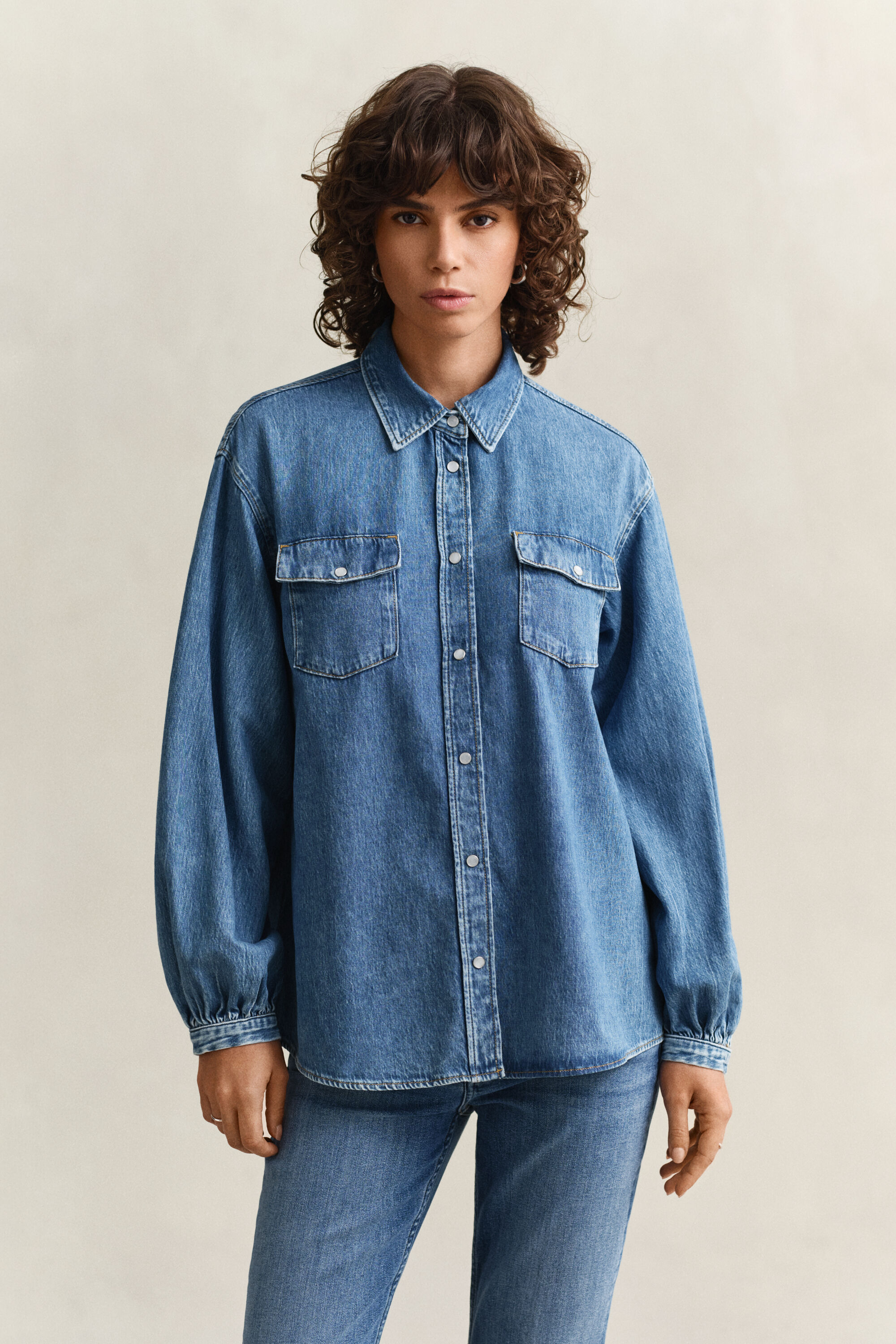 Overhemd met volumineuze mouwen