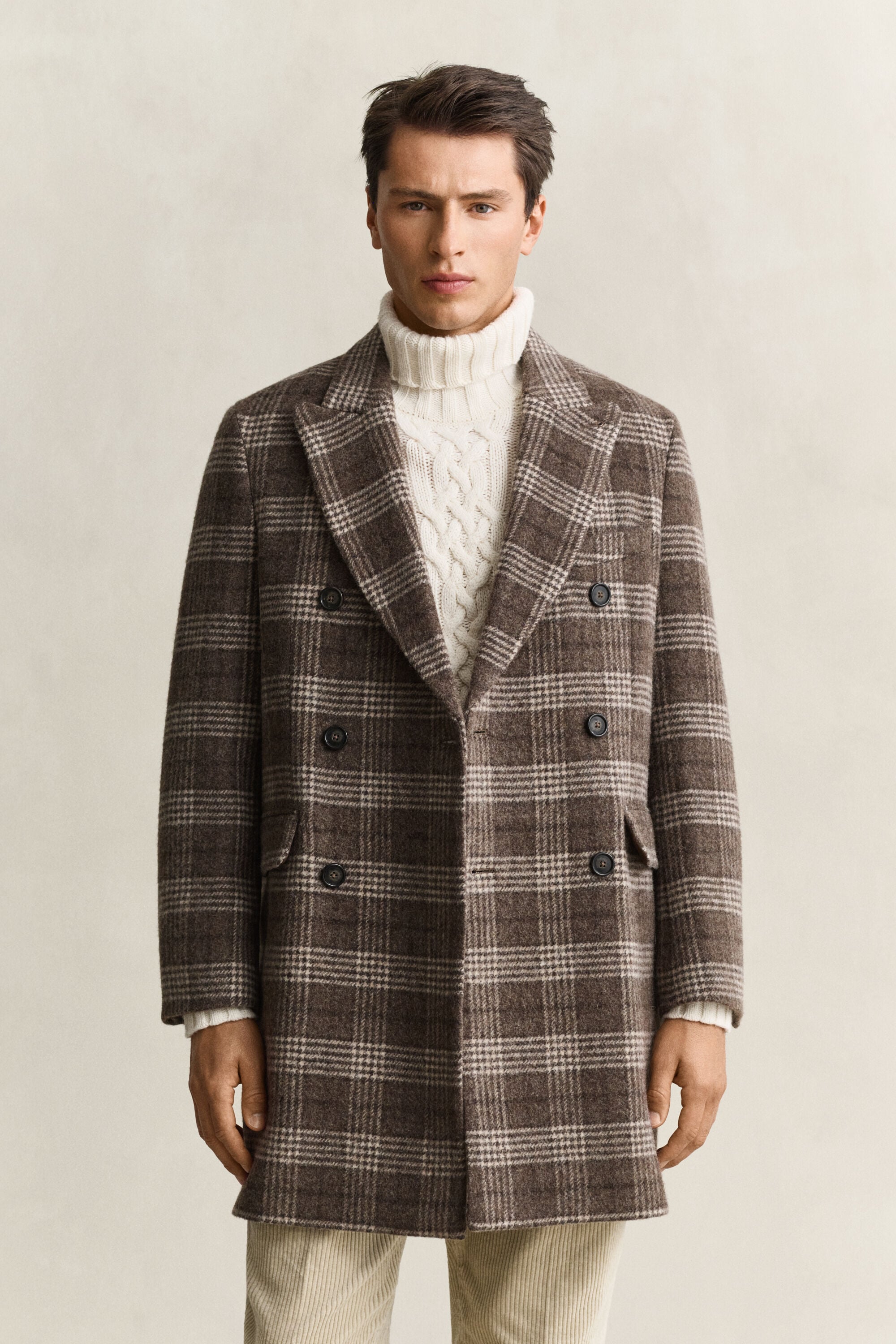 Manteau à boutonnage croisé en laine