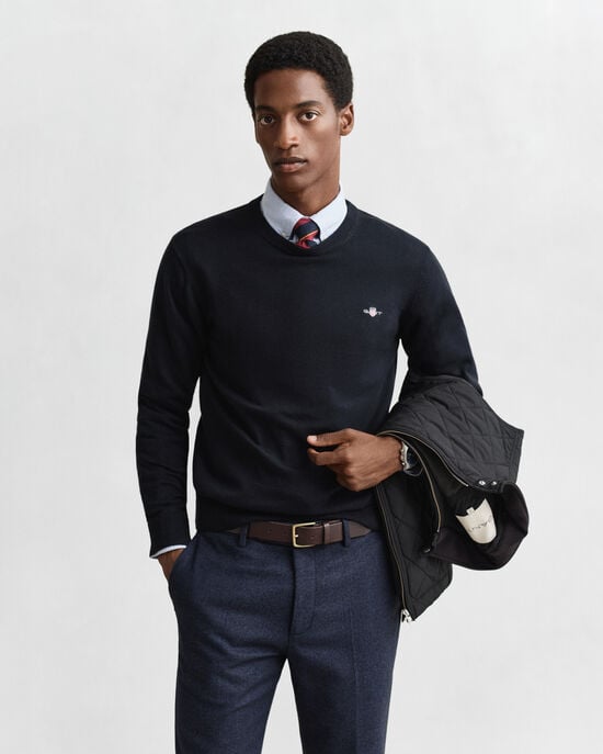 Klassieke katoenen trui met ronde hals