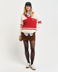 GANT Varsity sweater met V-hals van katoen