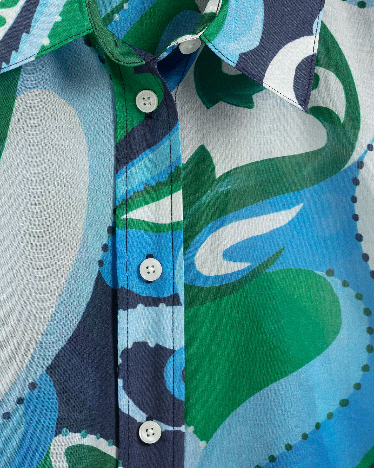 Regular Fit Paisley blouse van katoenzijde