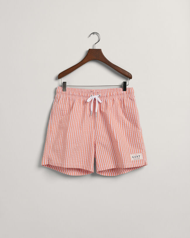 Classic Fit zwemshort van seersucker