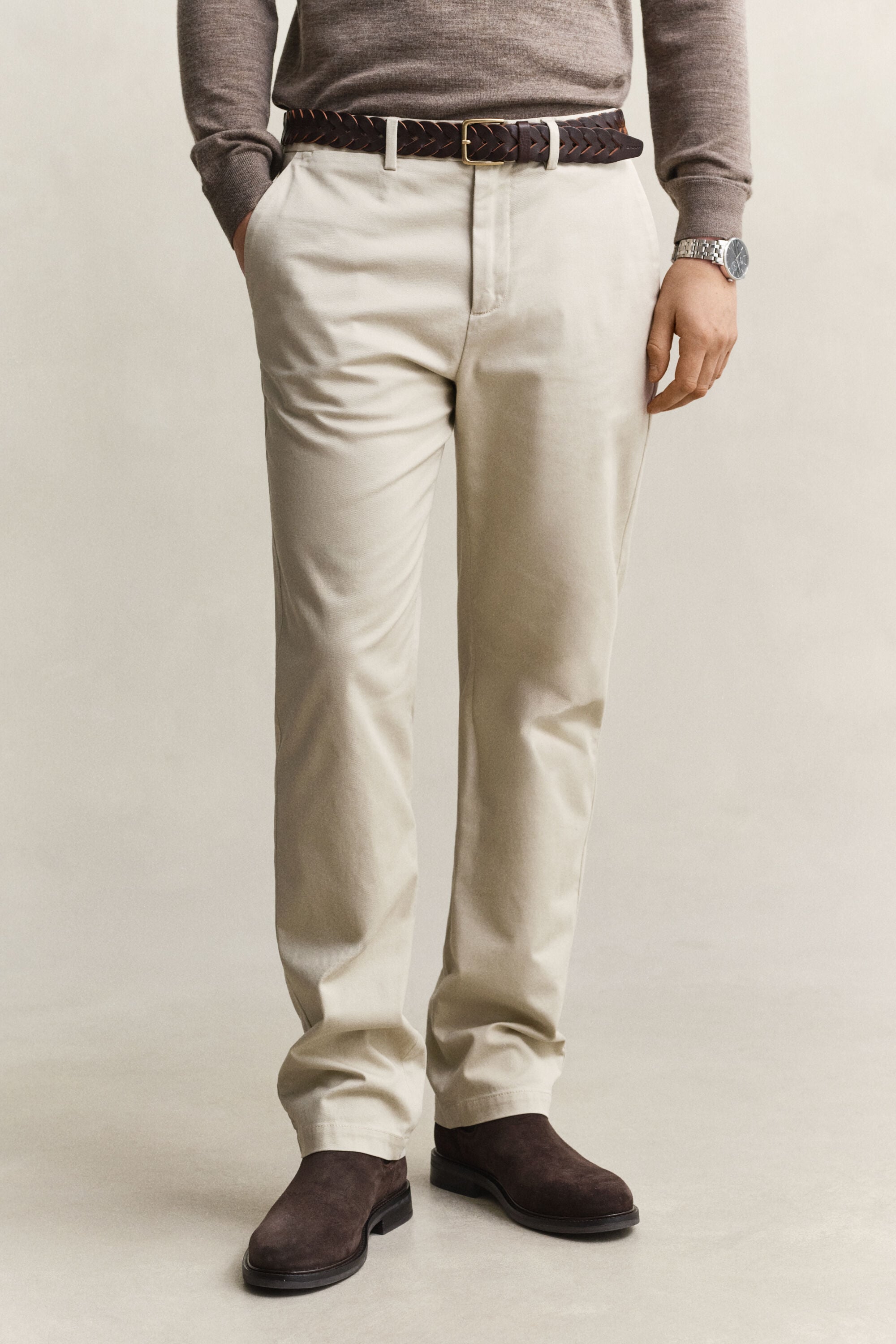 Pantalon chino élégant coupe regular