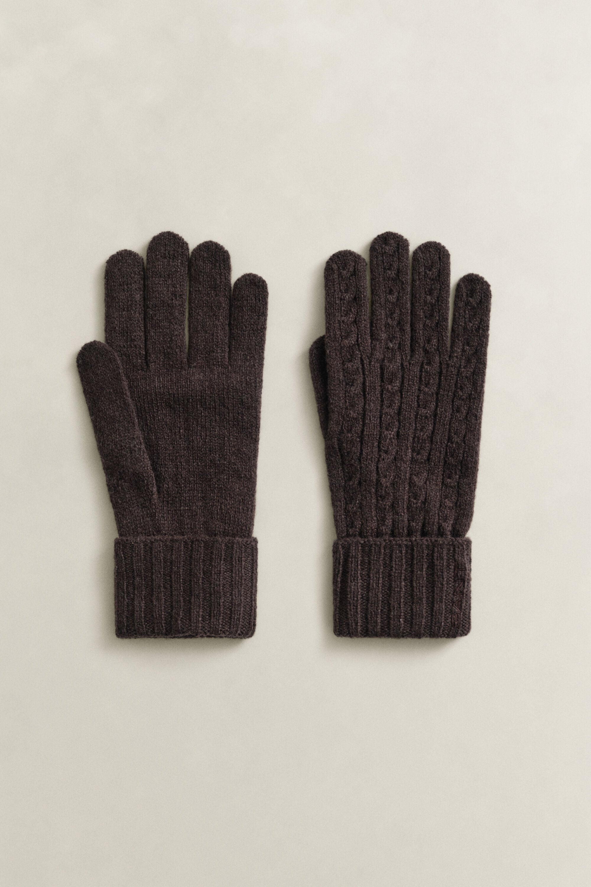 Wollen handschoenen met kabelpatroon