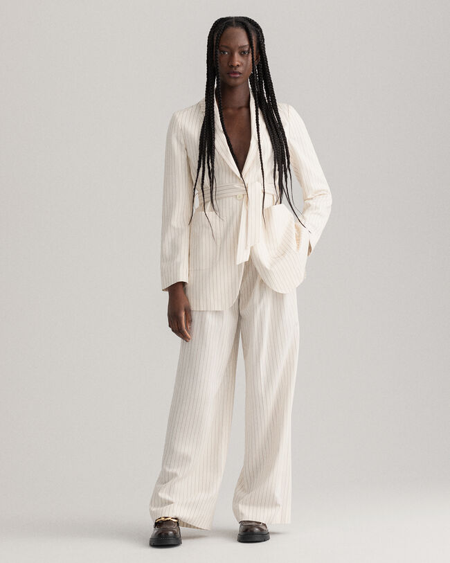 Veste blazer à rayures tennis avec ceinture