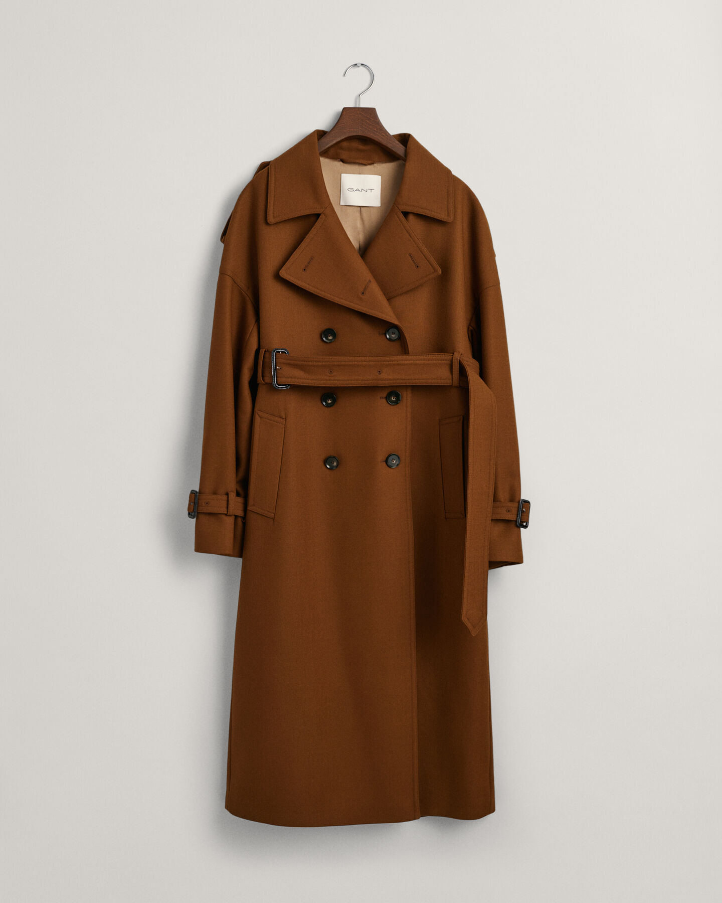 Trench-coat en laine mélangée