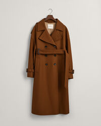 Trench-coat en laine mélangée