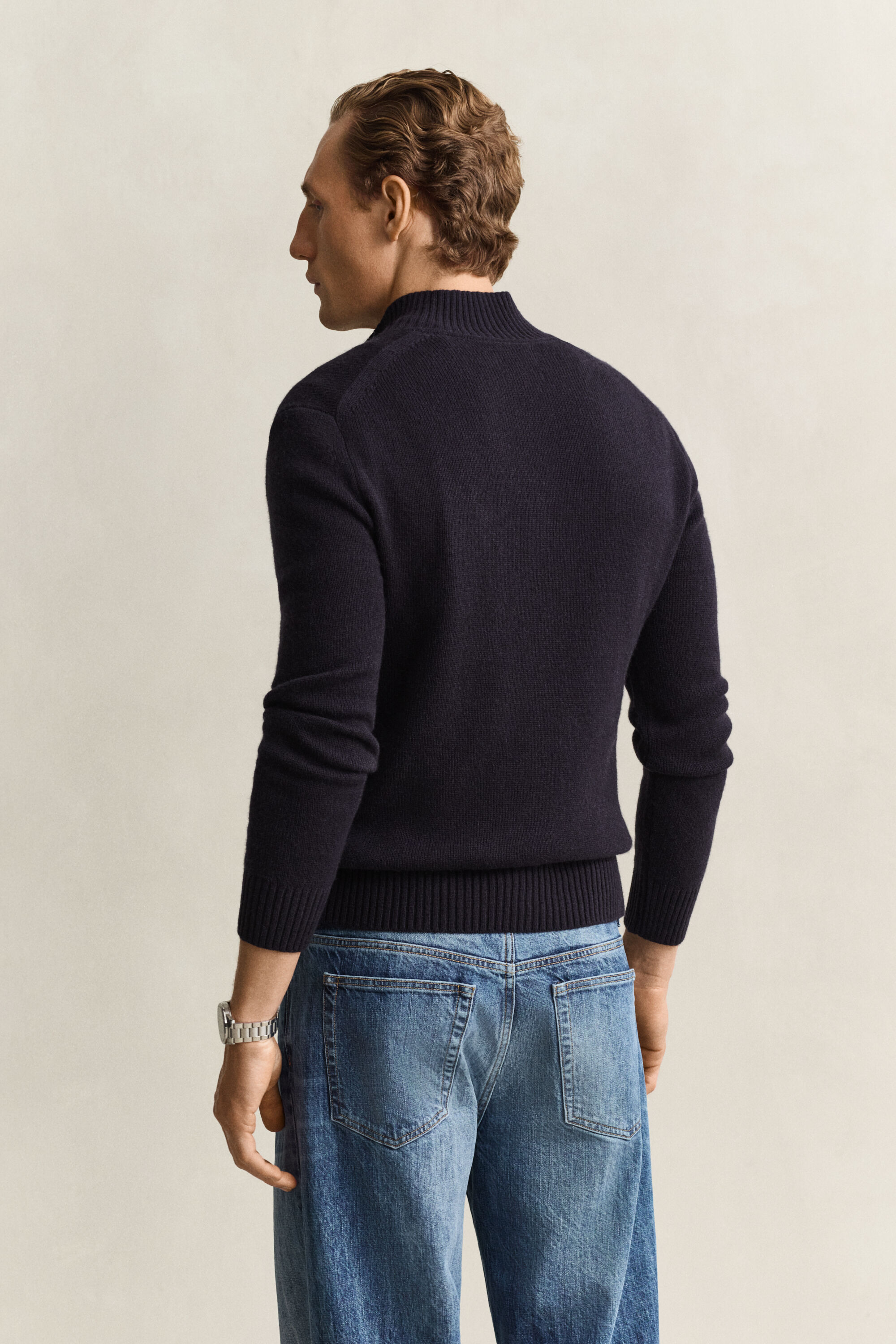 Pull à demi-zip en cachemire