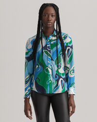 Regular Fit Paisley blouse van katoenzijde