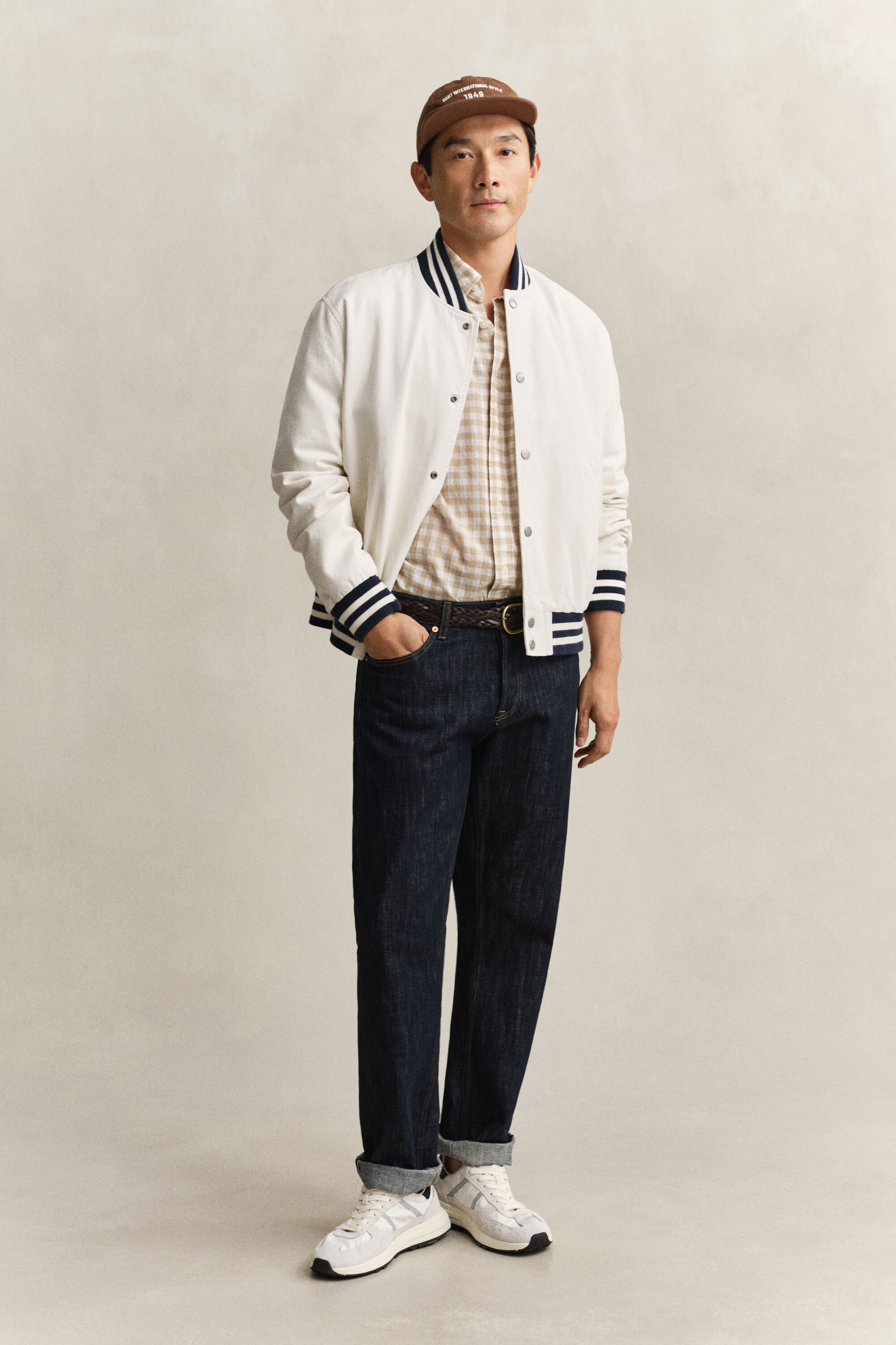 Chemise vichy en lin mélangé