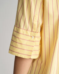 Chemise relaxed fit en coton Oxford Luxury ray&eacute;e &agrave; manches courtes