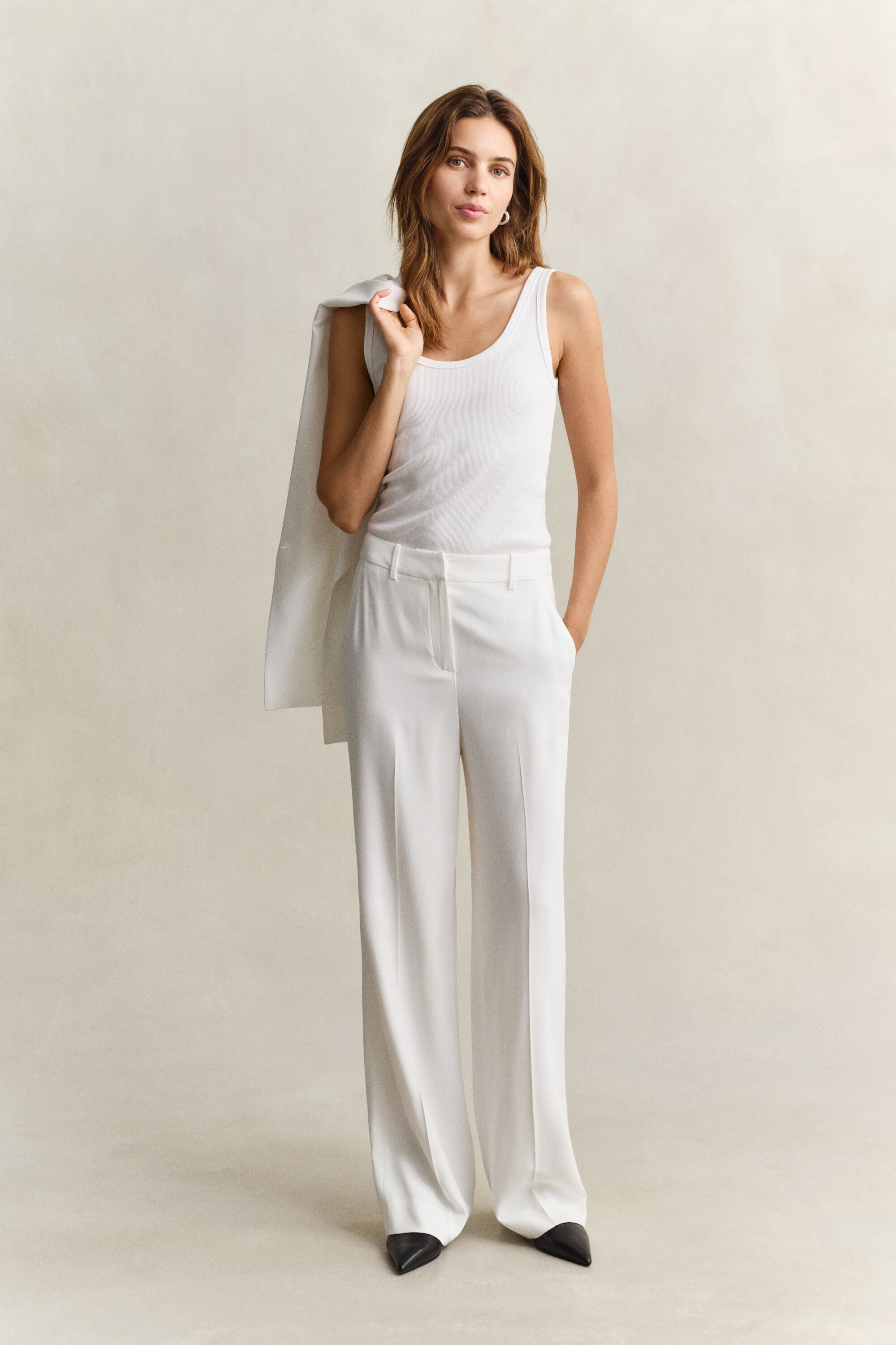 Geklede broek van crêpe