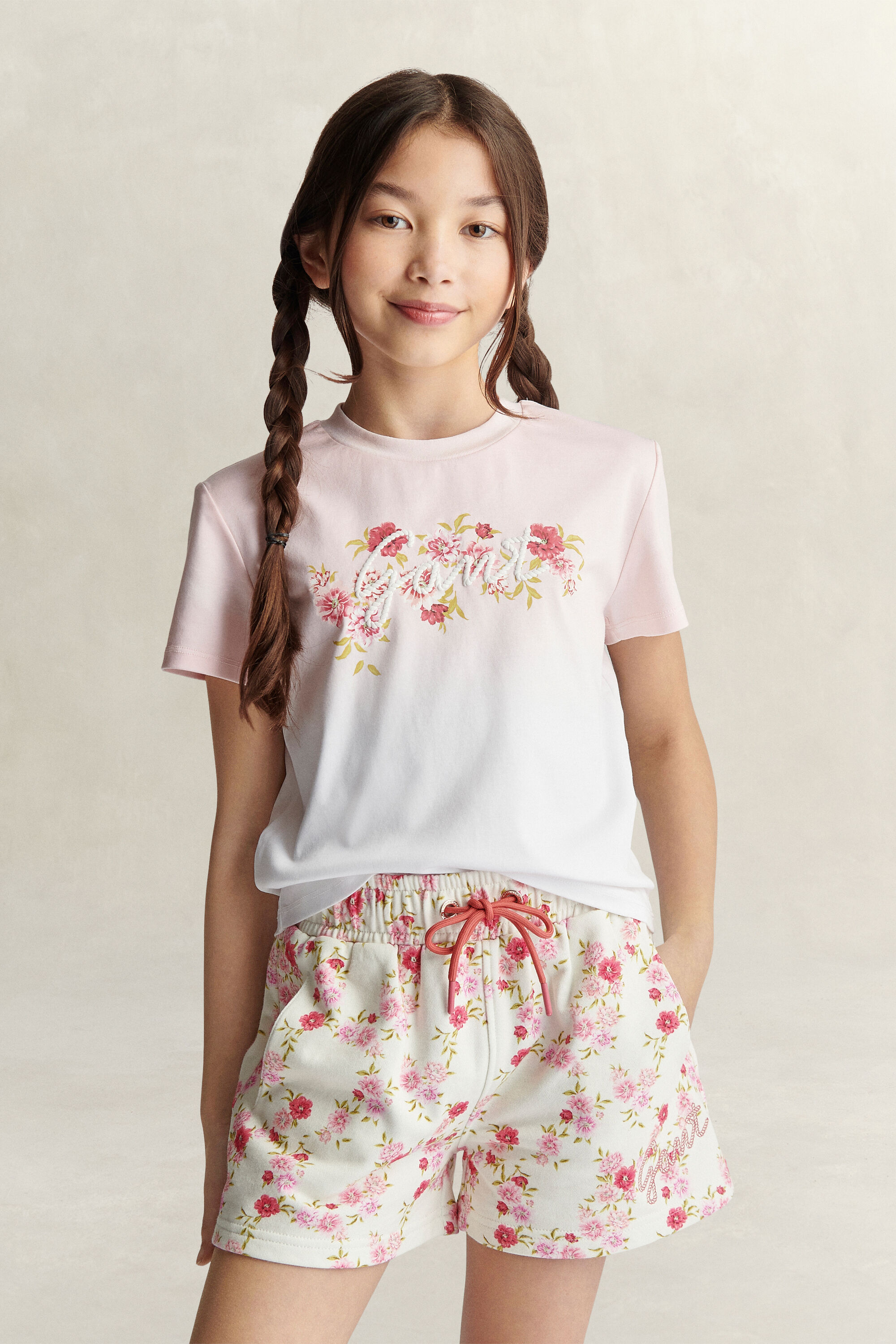 T-shirt avec logo floral Ado Fille