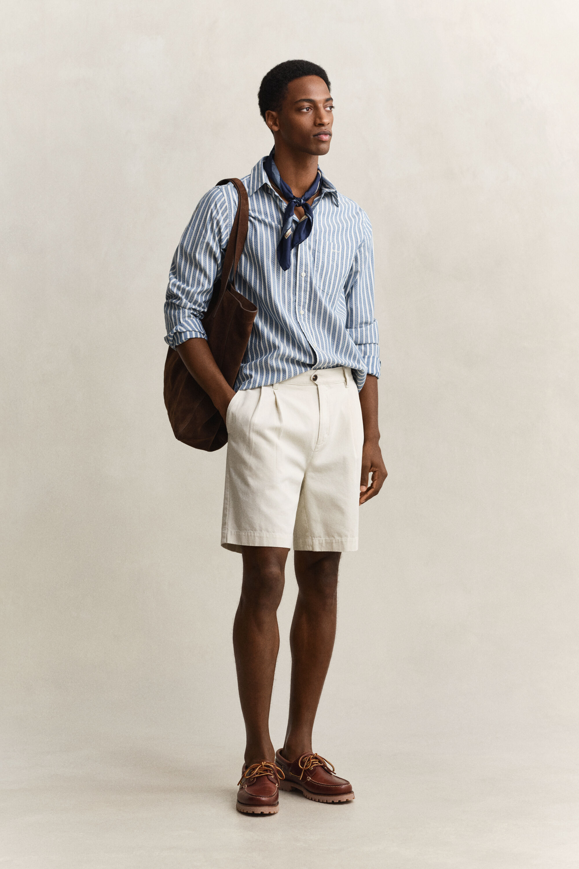 Gestreept dobby overhemd met normale pasvorm