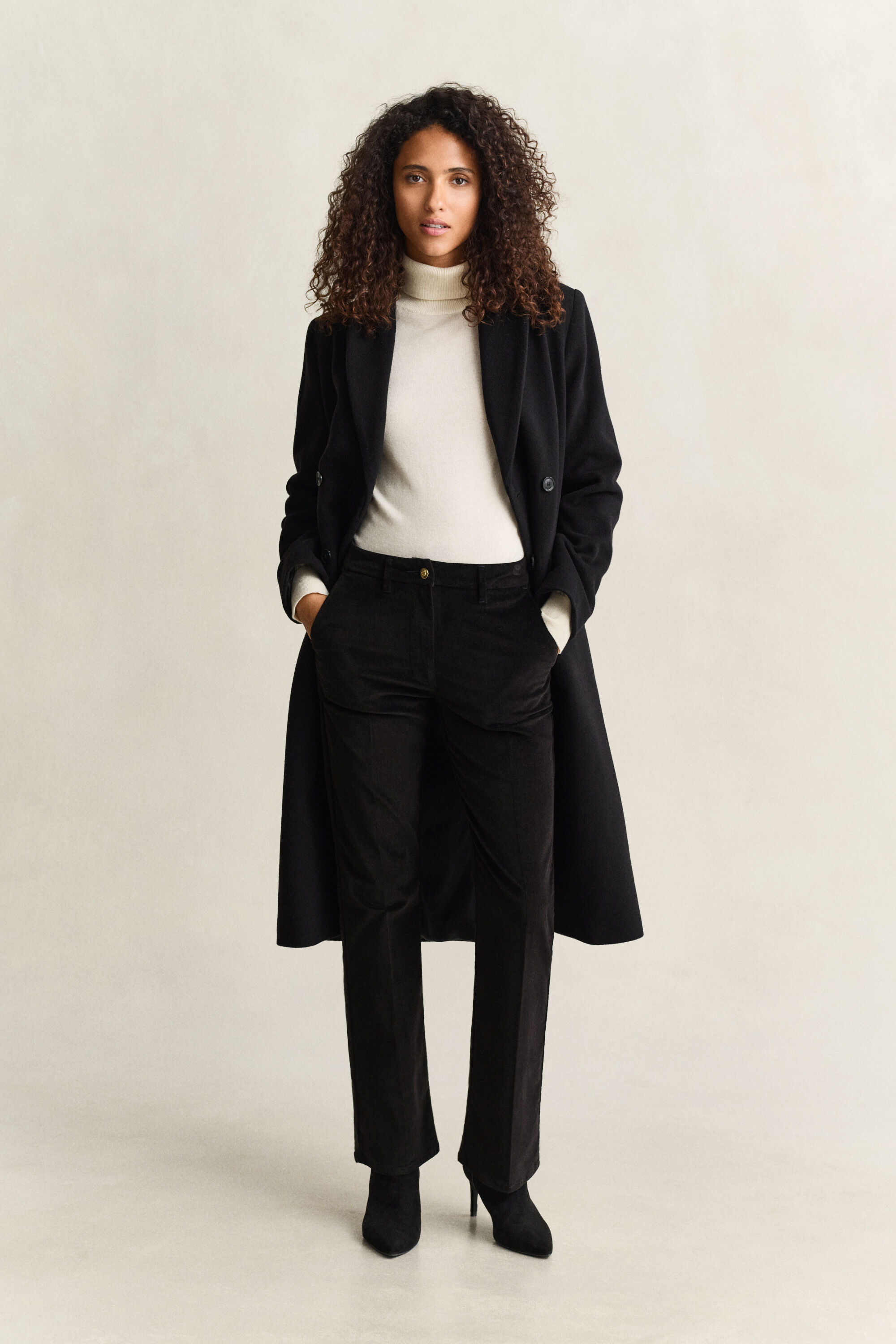 Pantalon évasé en velours