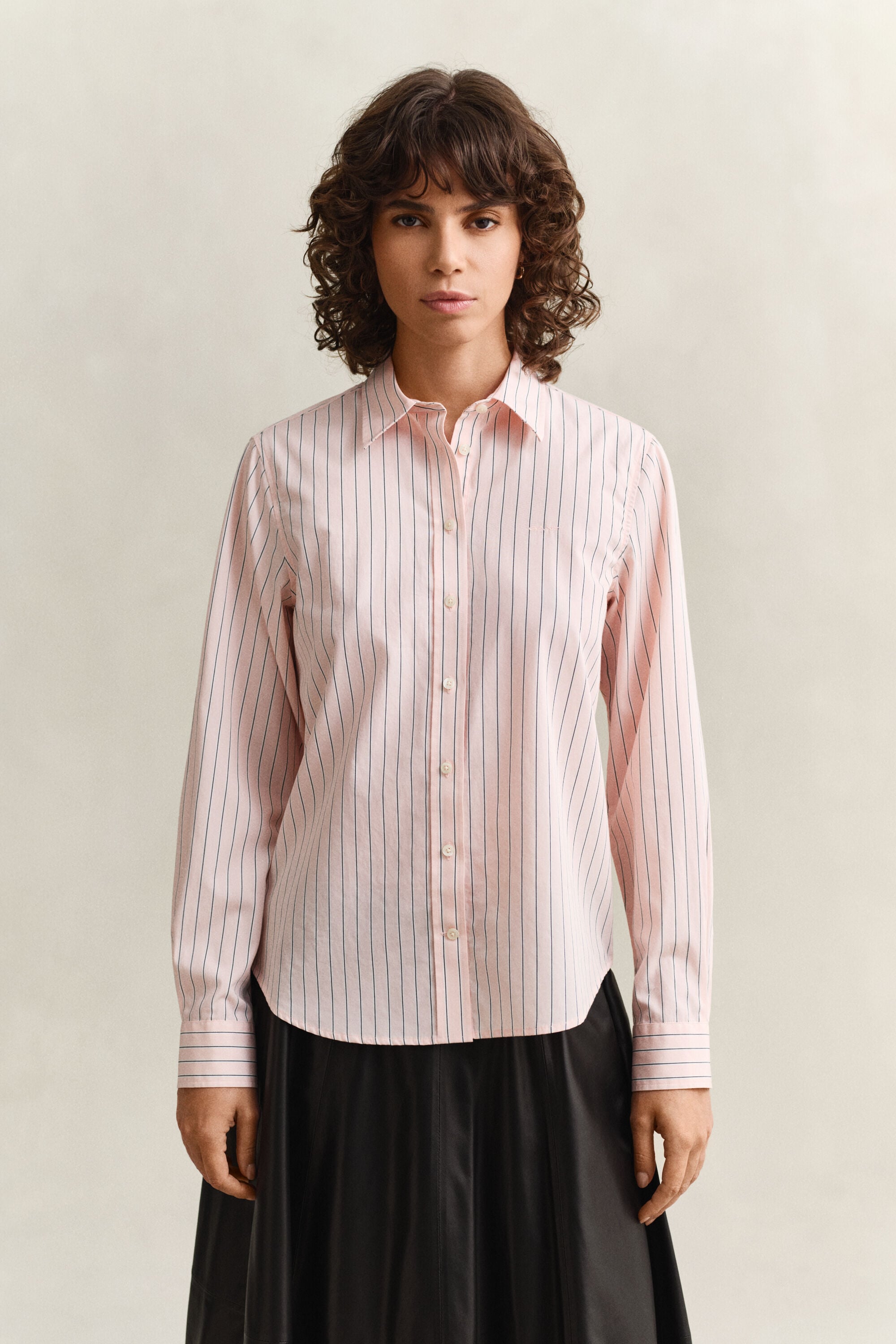 Regular Fit Classic overhemd met strepen van poplin