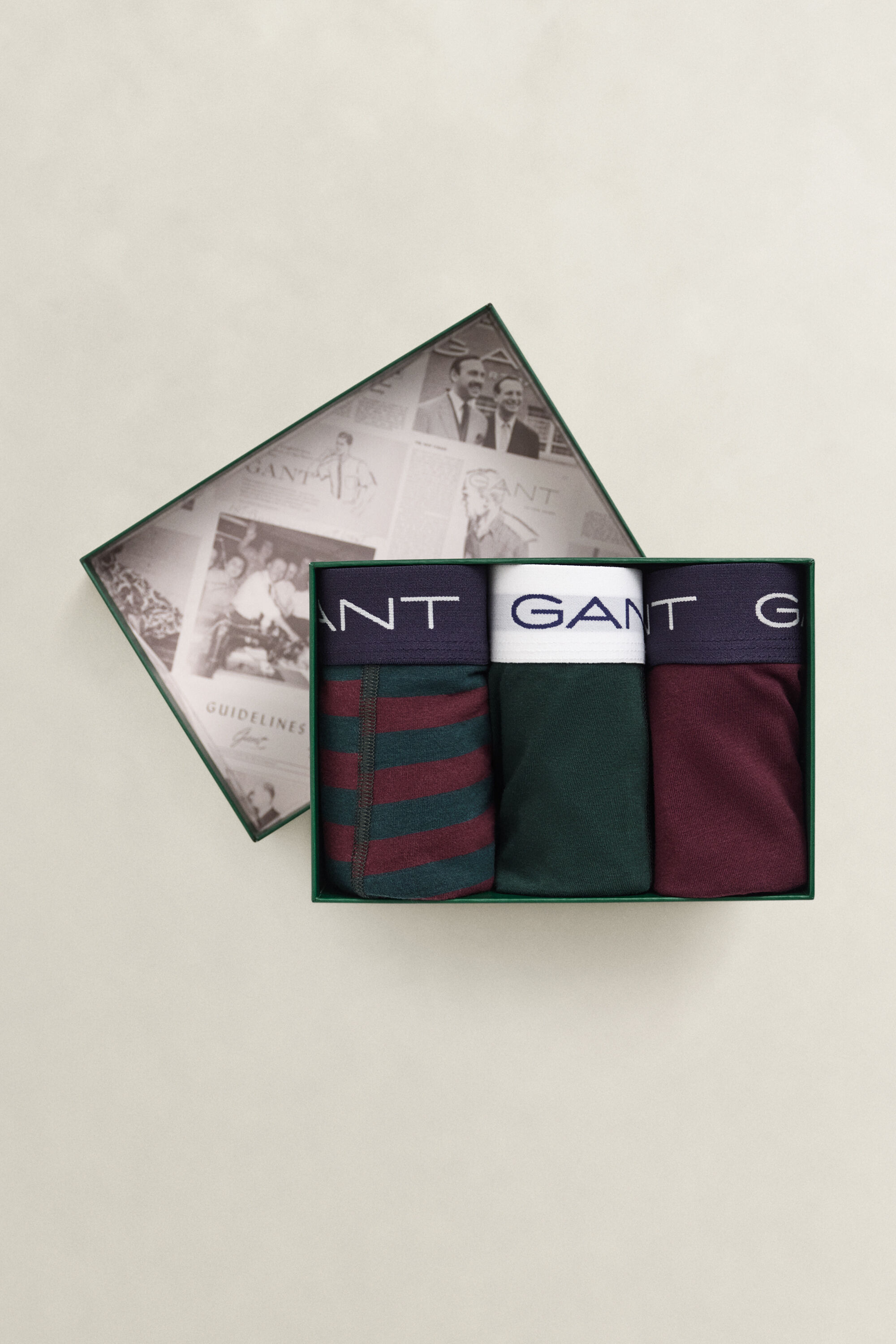 Coffret cadeau de 3 caleçons rayés