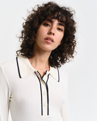 Polo côtelé à manches longues