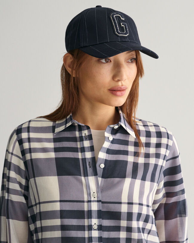 Chemise regular fit en coton et soie à carreaux