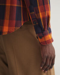 Overshirt van zware keperstof met ruiten