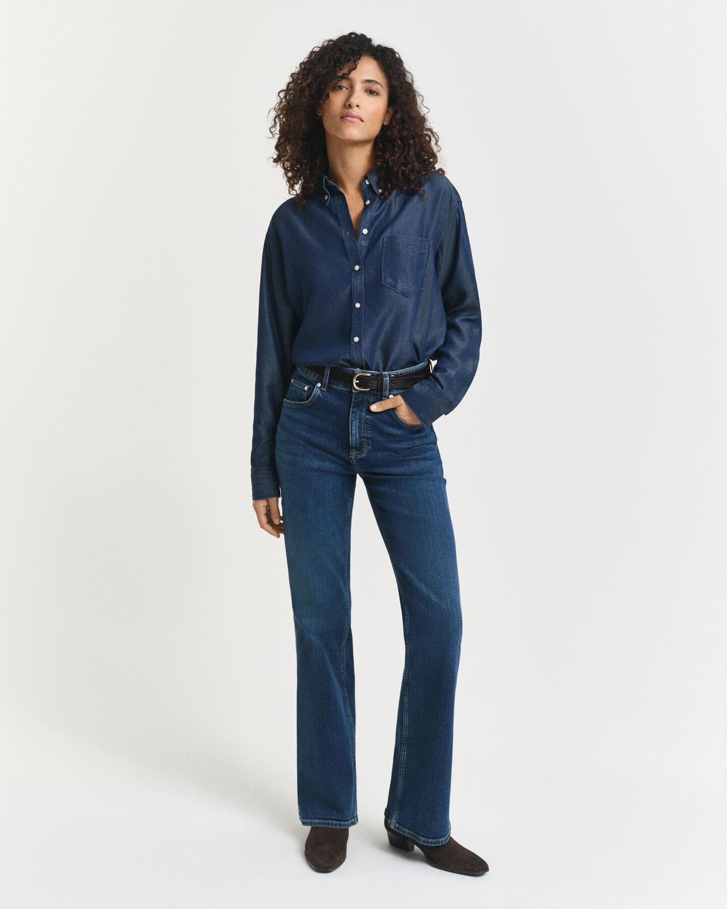Relaxed Fit indigo hemd