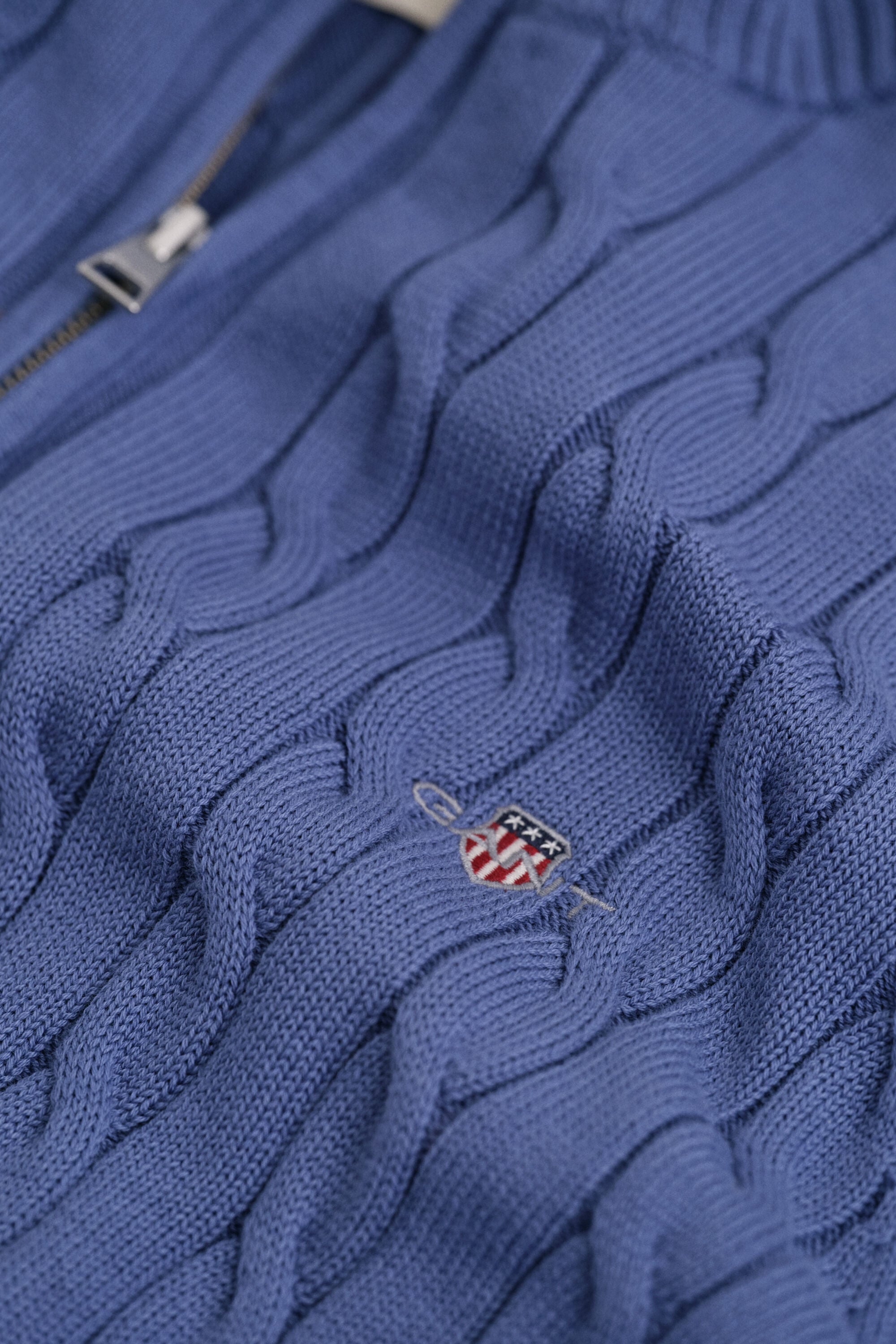 Pull à demi-zip en maille de coton torsadée