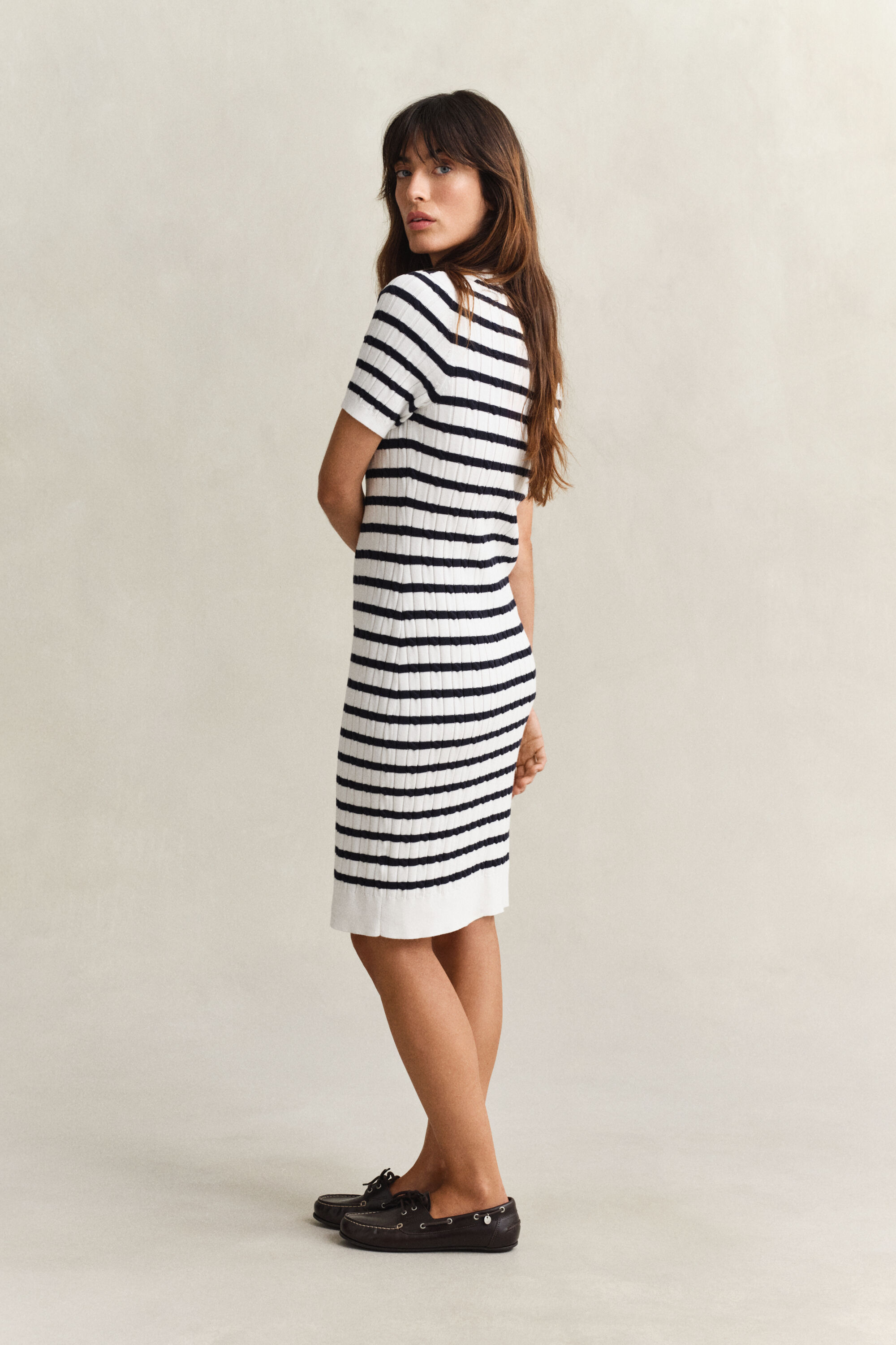 Gebreide kabeljurk van katoen